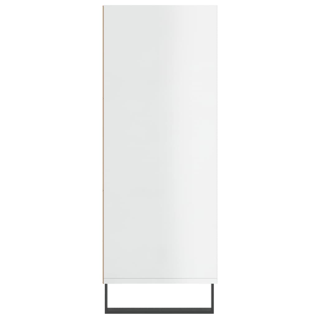 Scaffale Bianco Lucido 69,5x32,5x90 cm in Legno Multistrato